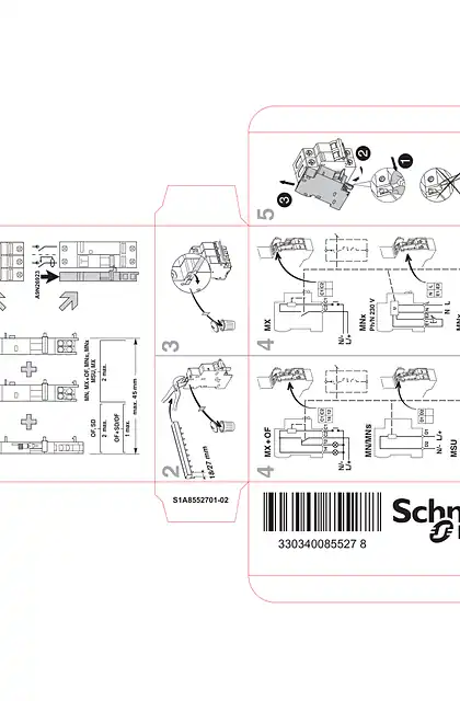 schneider施耐德18 mm Auxiliaries for C60_ C120_ DPN - Instructions for box